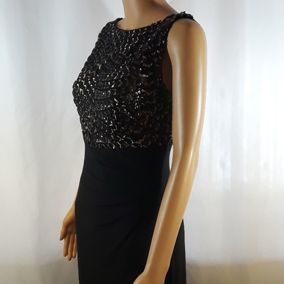 Ralph Lauren Sequin Embroidered Jersey Gown - Picture 7 of 8
